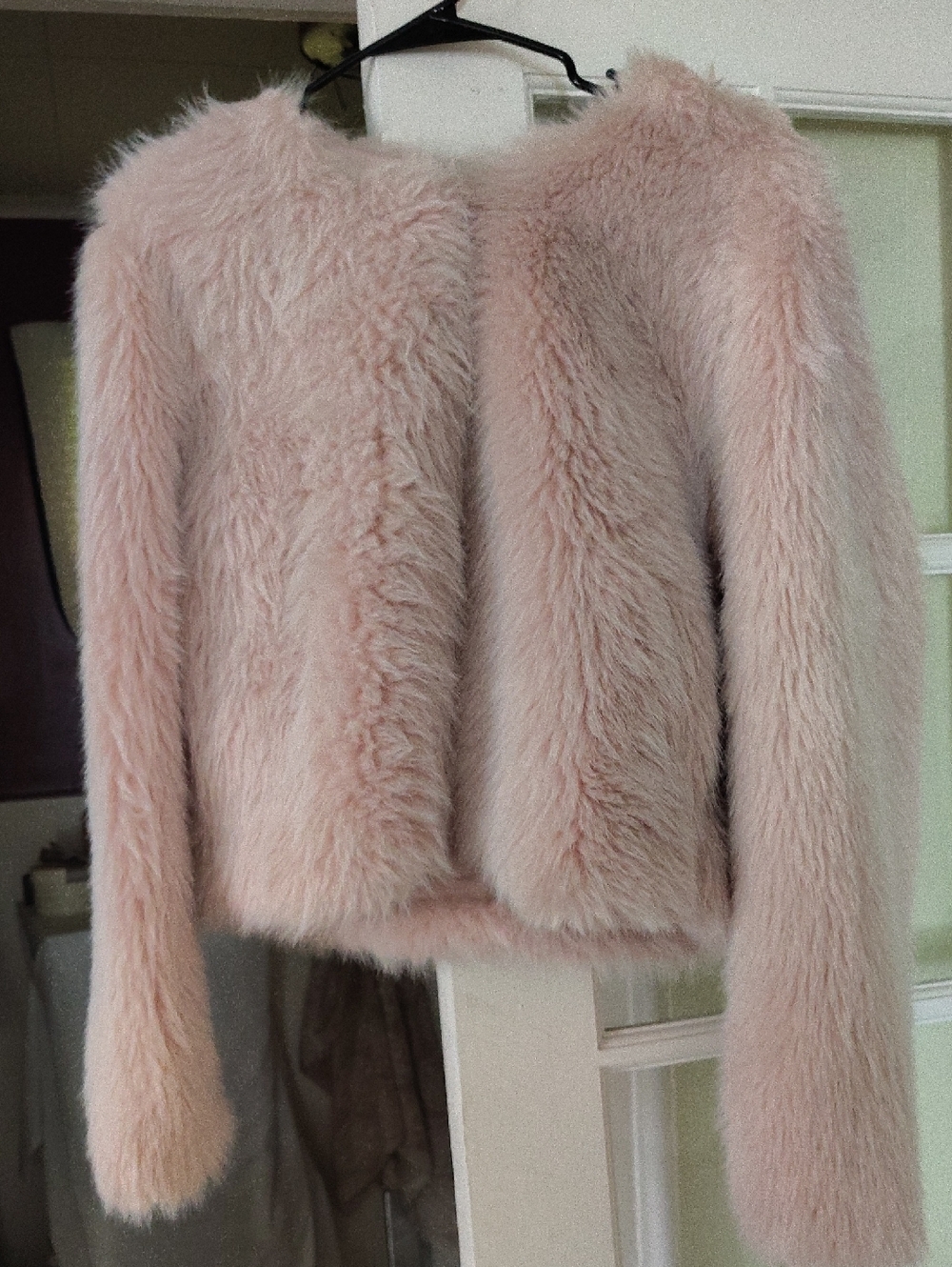 Women's Pink Faux Fur Jacket Hipster - Elegant Plush Coat By Worthington